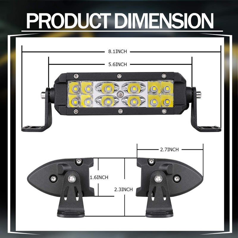 Auto Power Plus LED Light Pods Auto Power Plus 2pcs 5 Inch Off Road Driving Lights Dual Row LED Light Bar LED Work Light Waterproof Spot Flood Combo Lights for Off Road Truck UTV ATV Boat - Image 2